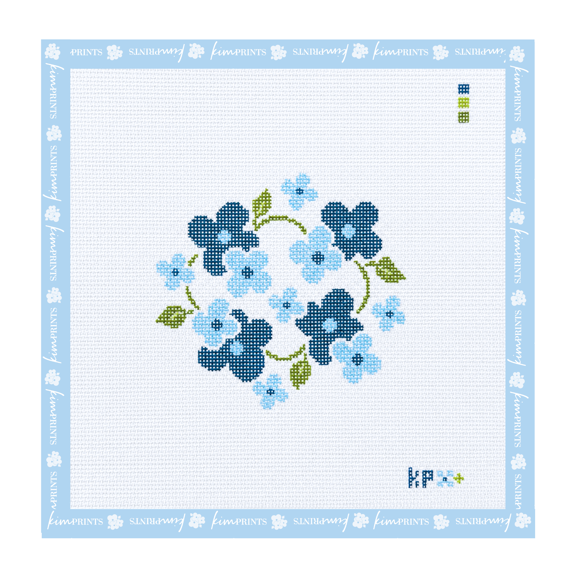 Coastal Bloom Wreath - New England Blues