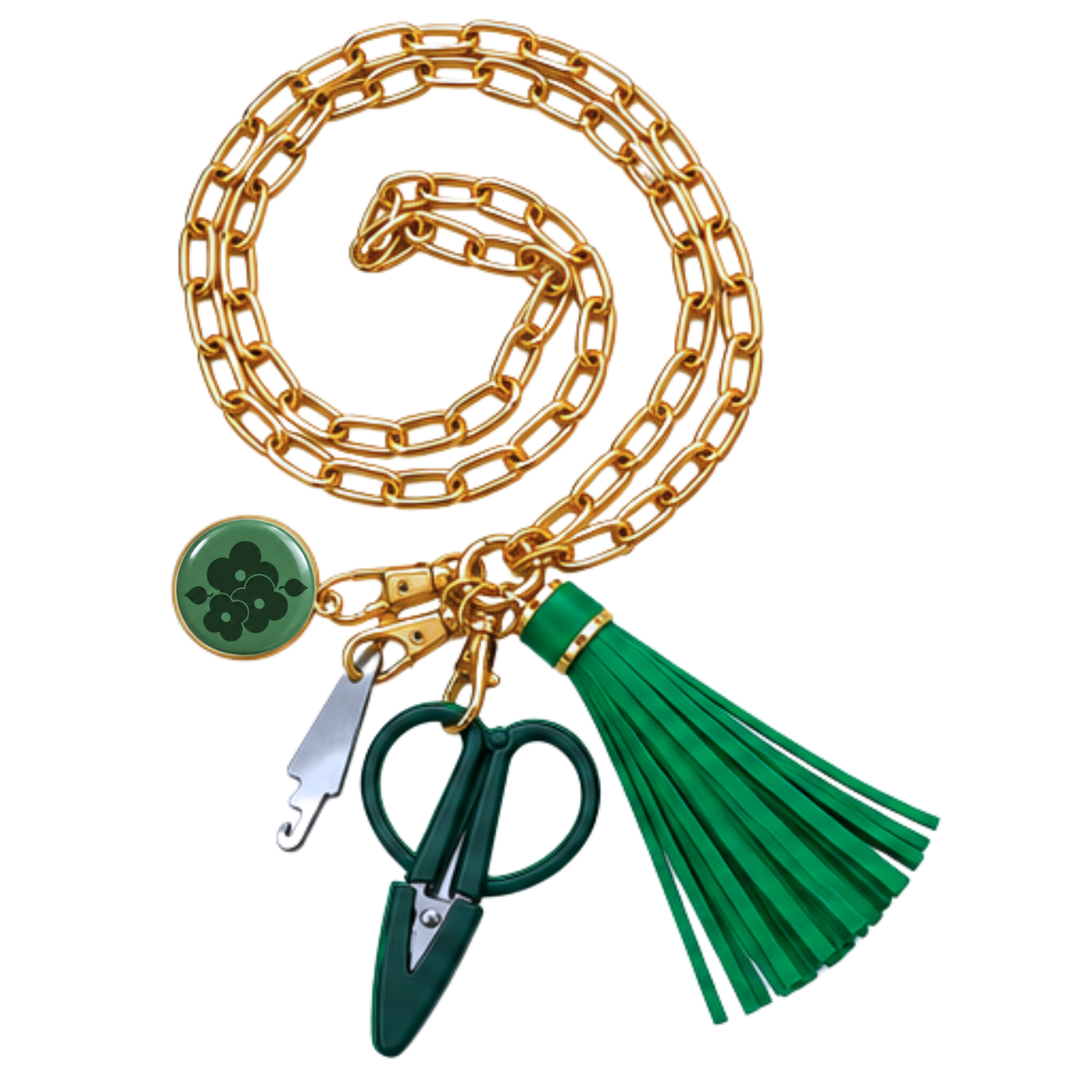 Stitch & Go™ Tassel Tool Necklace | Emerald