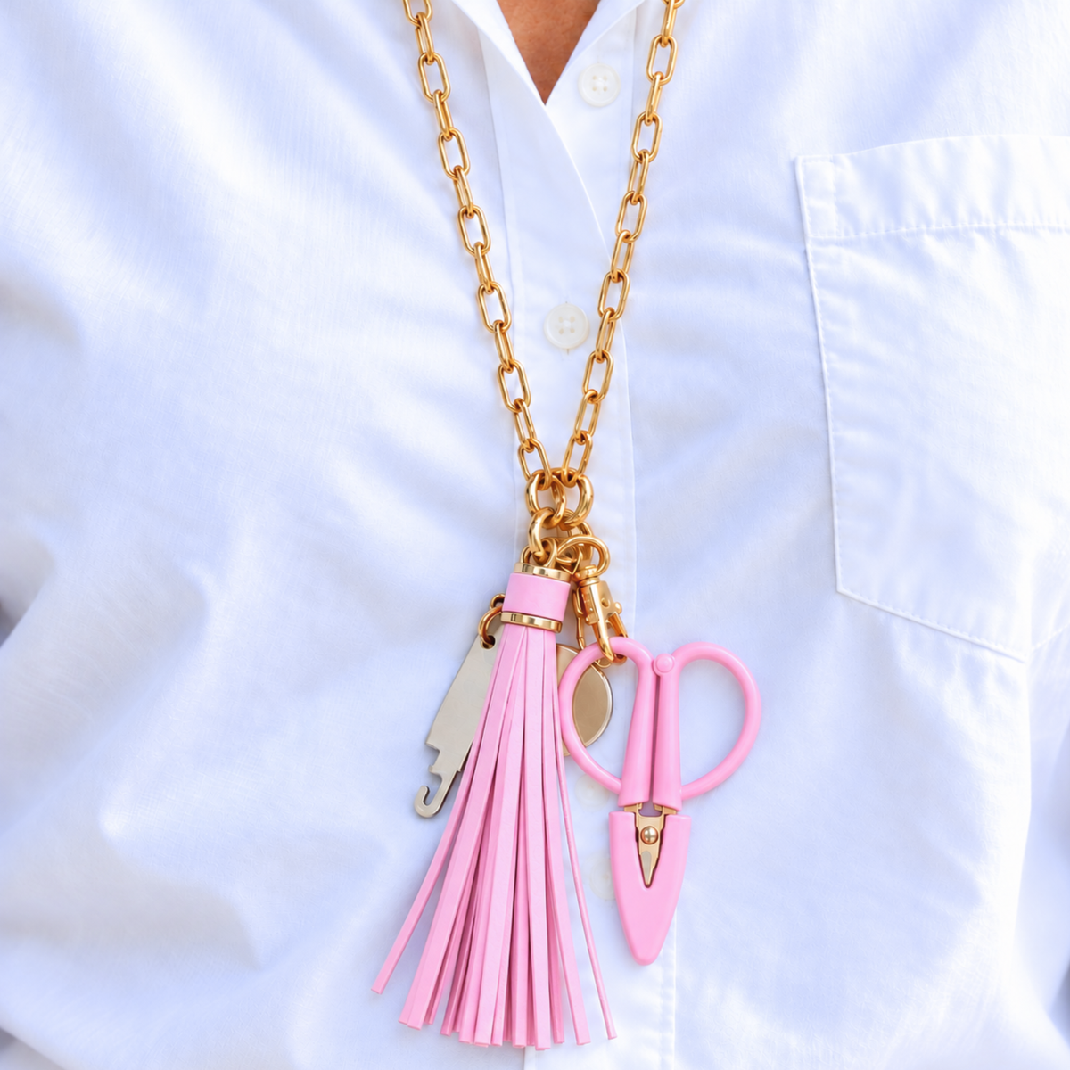 Stitch & Go™ Tassel Tool Necklace | Petal Pink